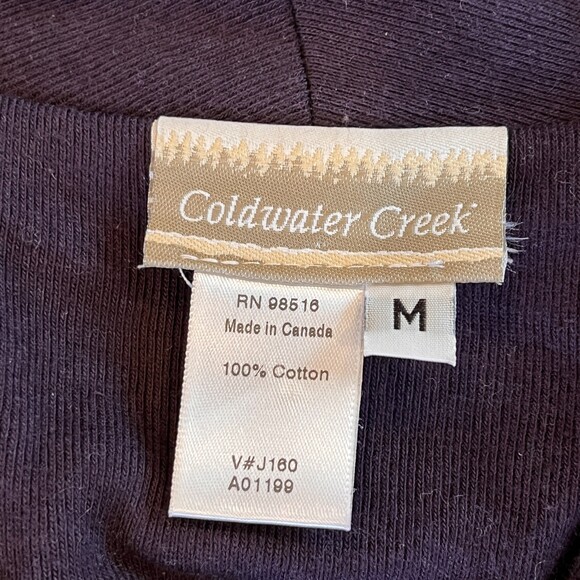 Coldwater Creek Purple Knit Top Cotton Sweater Medium V-Neck - Picture 6 of 7
